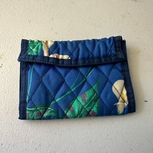 Vintage Star Hook Loop Quilted Tropical Calla Lilly Water Friendly Wallet